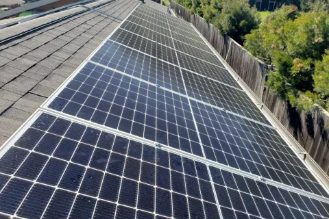a solar panel on a roof