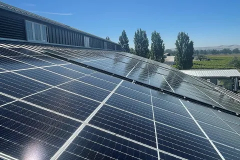 solar panels on a roof
