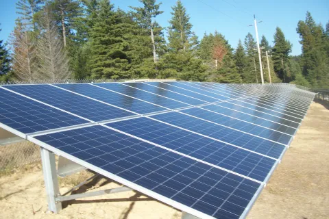 solar panels on a roof