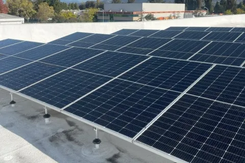 solar panels on a roof