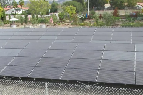 solar panels on a roof