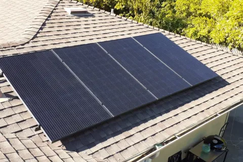 solar panels on a roof