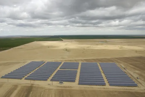 solar panels in a field