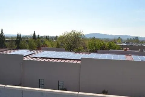 a rooftop of a building