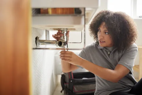 a person holding a camera
