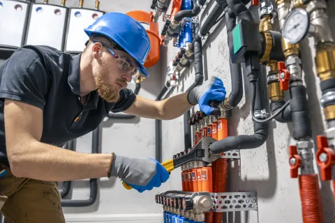 a man working on a machine
