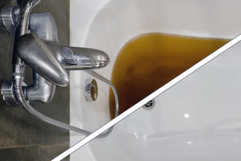 a sink with a faucet