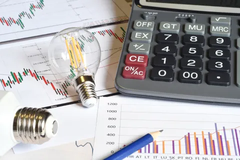 a calculator and a calculator on a desk