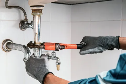 a person's hand holding a pipe
