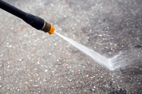 a close-up of a syringe on a marbled surface