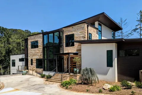 a house with a garage