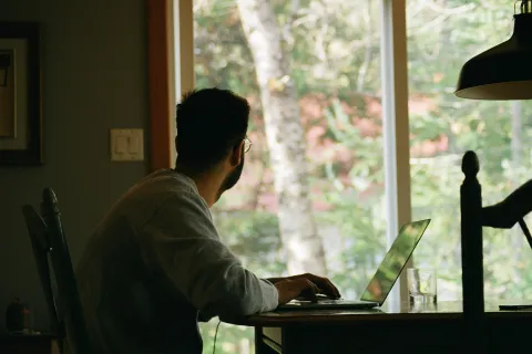 a man using a laptop