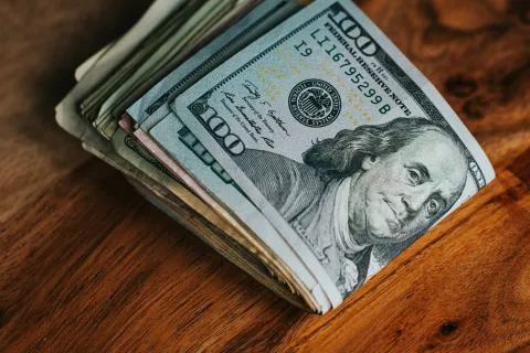 a stack of paper money