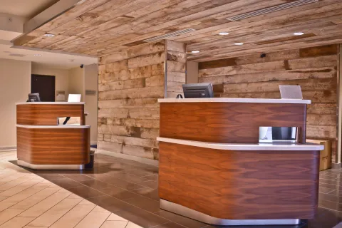 Courtyard Custom Reception Pod Millwork