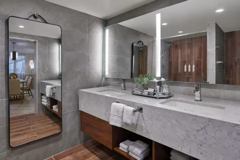 Millwork and Quartz Vanity and Wetbars for Marriott Full-Service Hotel