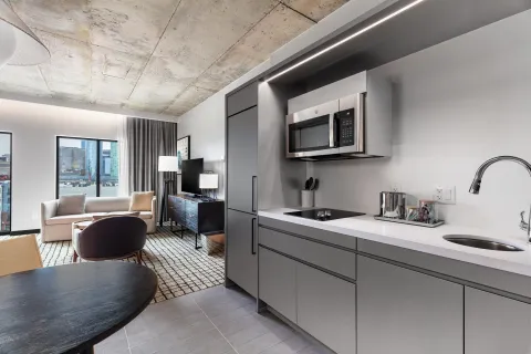 Homewood Suites & Canopy by Hilton Custom Kitchen Millwork and Quartz Countertops
