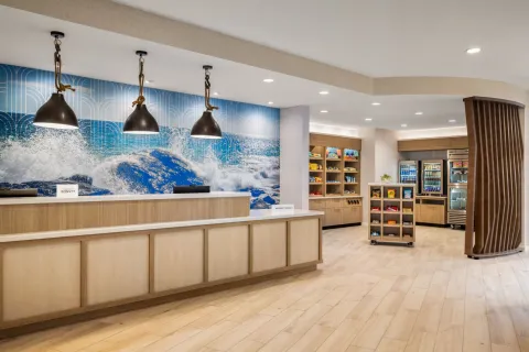 Springhill Suites by Marriott Custom Front Desk and Marketplace Millwork and Quartz