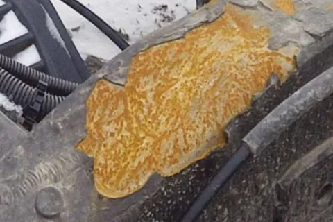 coating that has peeled off