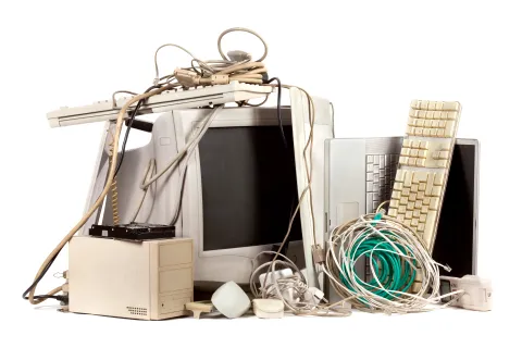 a computer with a few cables