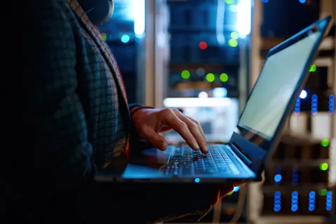 a person using a laptop