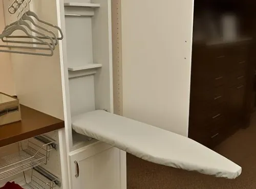 ironing board in laundry room