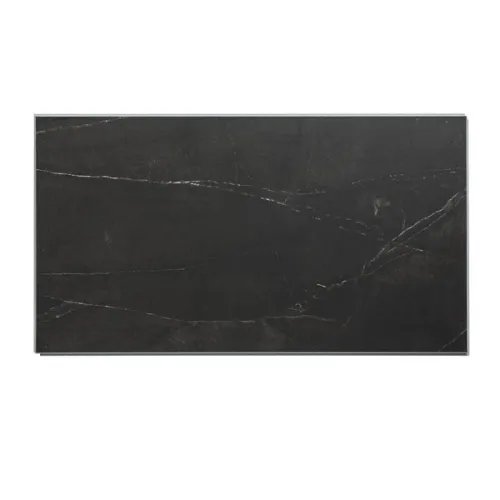 Rectangular black marble tile with subtle white veining and polished finish.