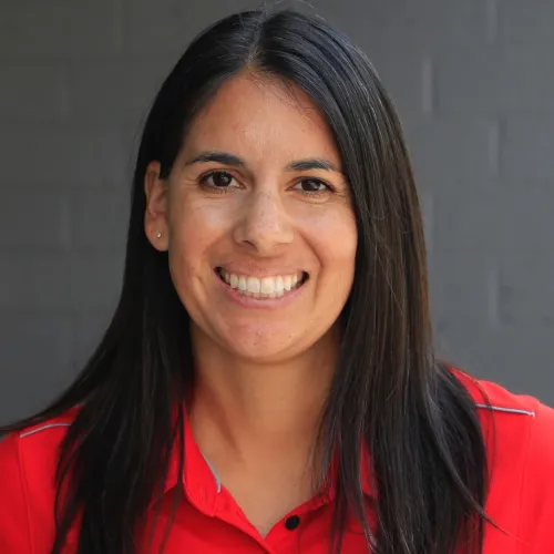 a woman smiling for the camera