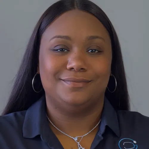 a person smiling for the camera