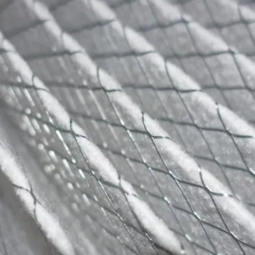Close-up of a pleated air filter