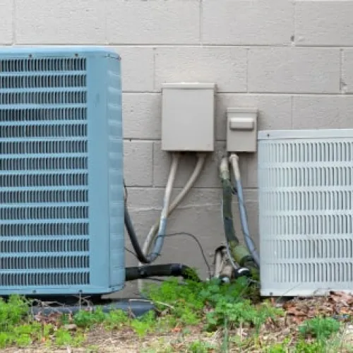 Two Outdoor AC Units of Unequal Size