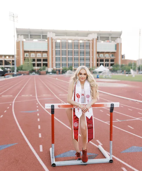 a person standing on a track