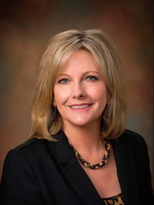 a woman with blonde hair