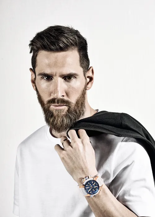 The male celebrities wearing women's watches: Lionel Messi and Bad