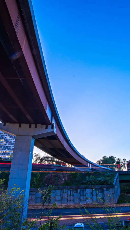 a closeup of a highway interchange section