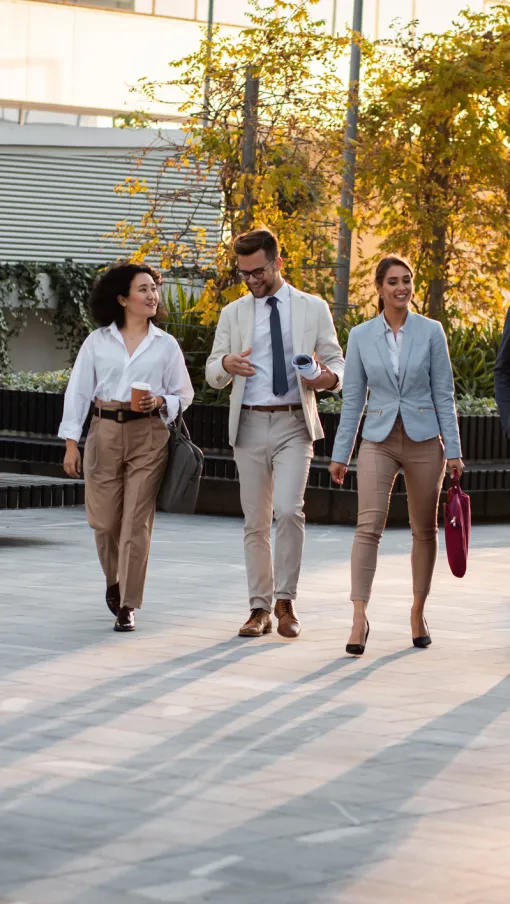 a group of people walking