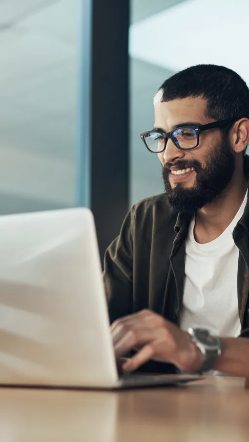 a man working on his laptop