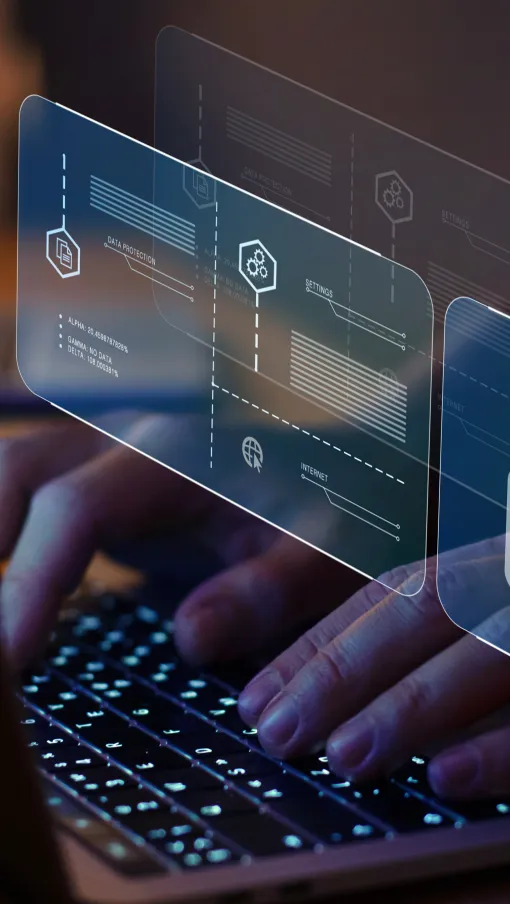 a person holding a laptop