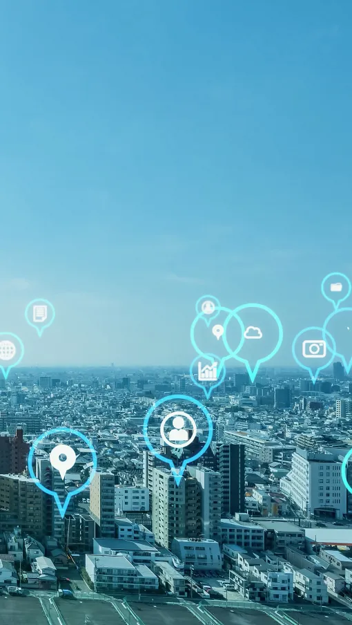 a city with tall buildings