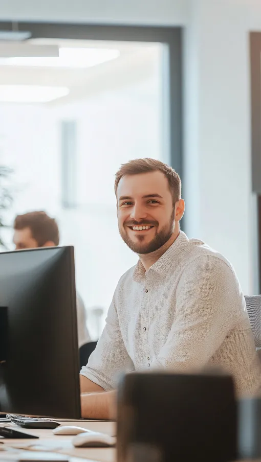 a person smiling at the camera