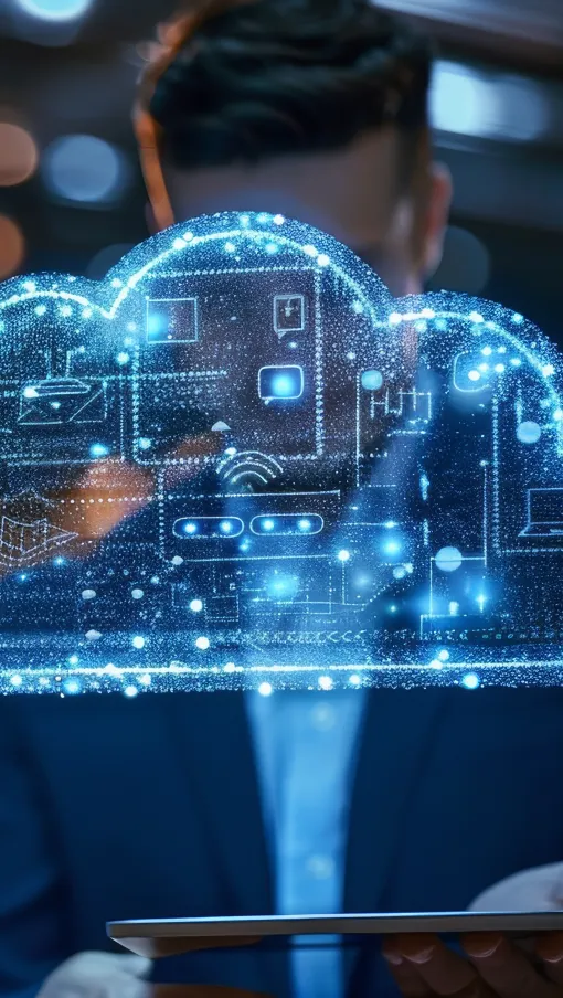 a man and woman looking at a computer screen