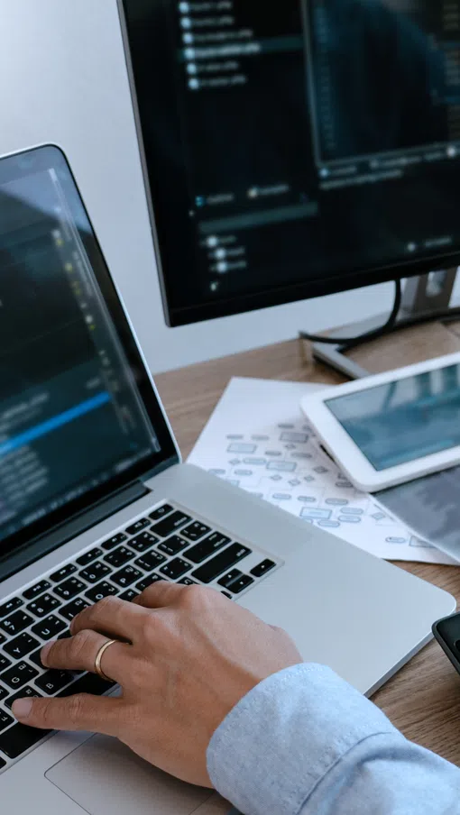 a person working on a laptop