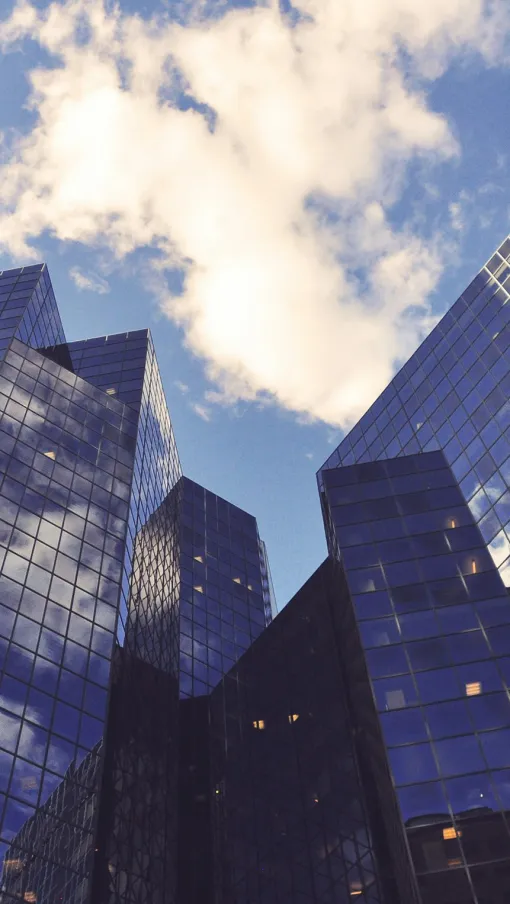 a few skyscrapers in a city