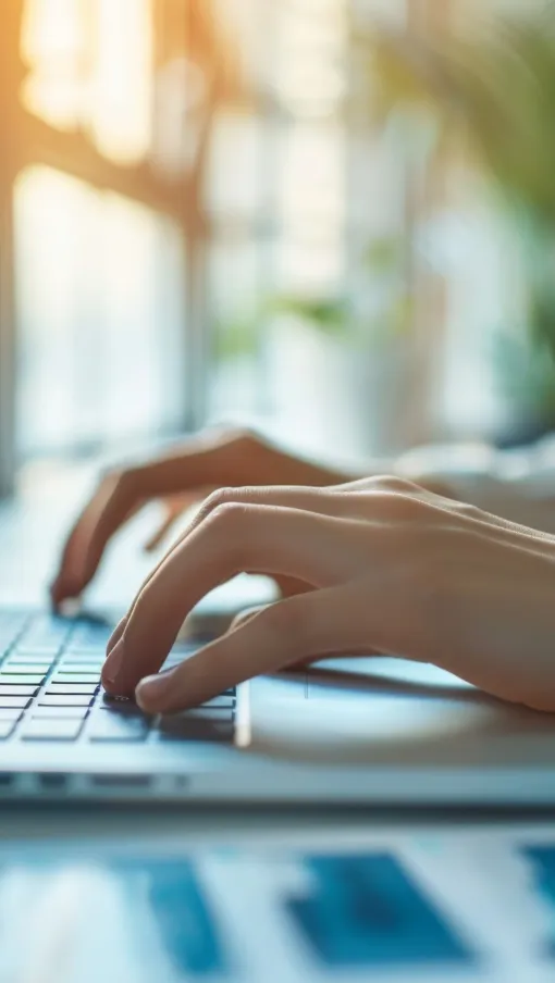 a woman working on her laptop