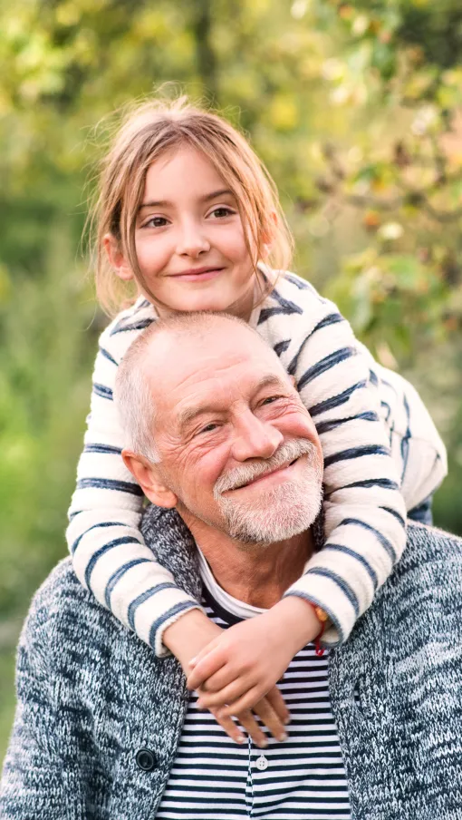 a grandpa and granddaughter