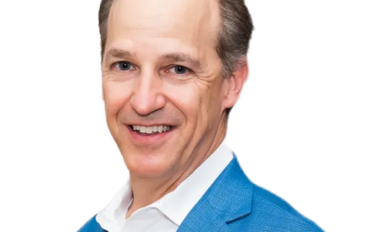 a man in a blue suit