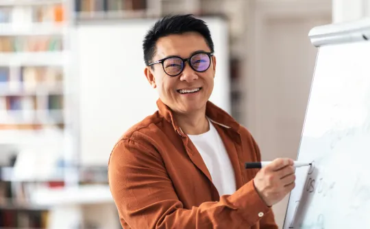 a man wearing glasses