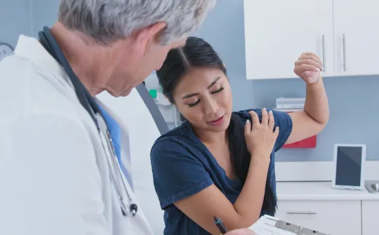 a doctor examining a patient