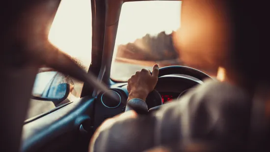 a person driving a car