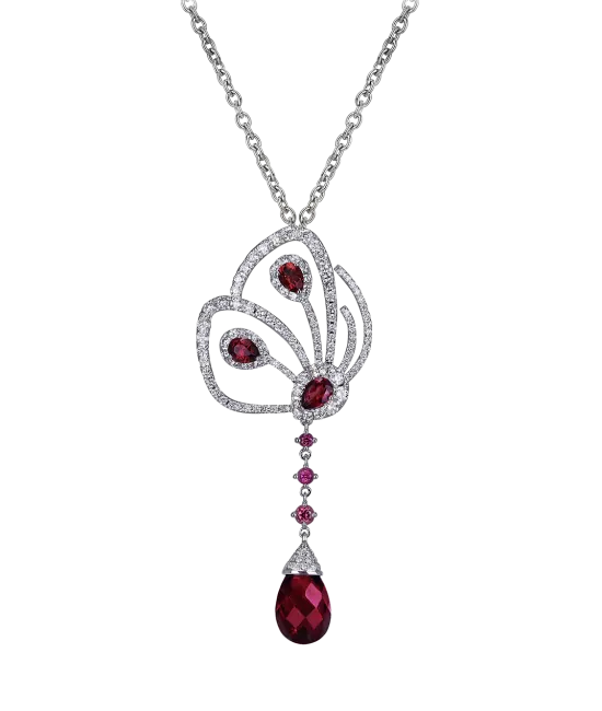 Papillon Necklace with Rhodite and Diamonds