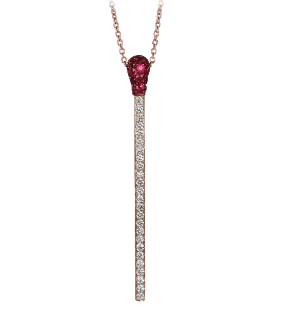 Ruby and Diamond Match Necklace Long